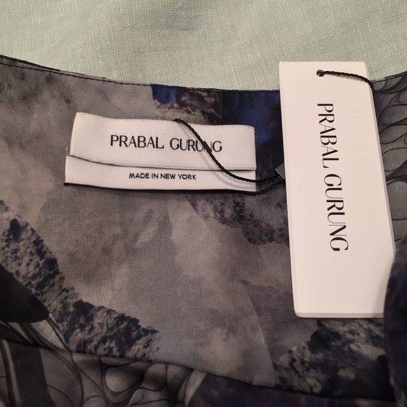 NWT Prabal Gurung silk double organza floral print tiered skirt - Picture 7 of 8